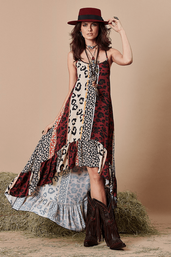 Vestido Longo Mullet Estampa Animal Print