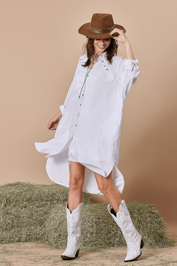 
			Chemise Yacamim Amplo Curto Branco
		