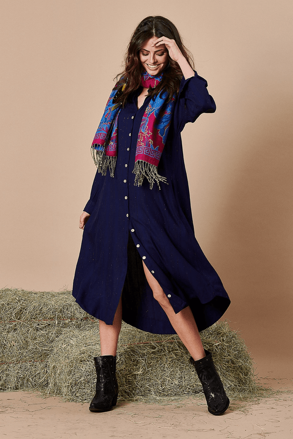 
			Chemise Longo Azul Listrado
		