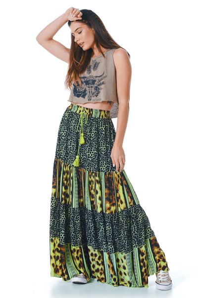 saia longa animal print comprar
